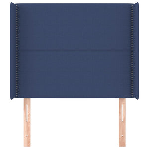 vidaXL Wingback Headboard Blue 93x16x118/128 cm Fabric