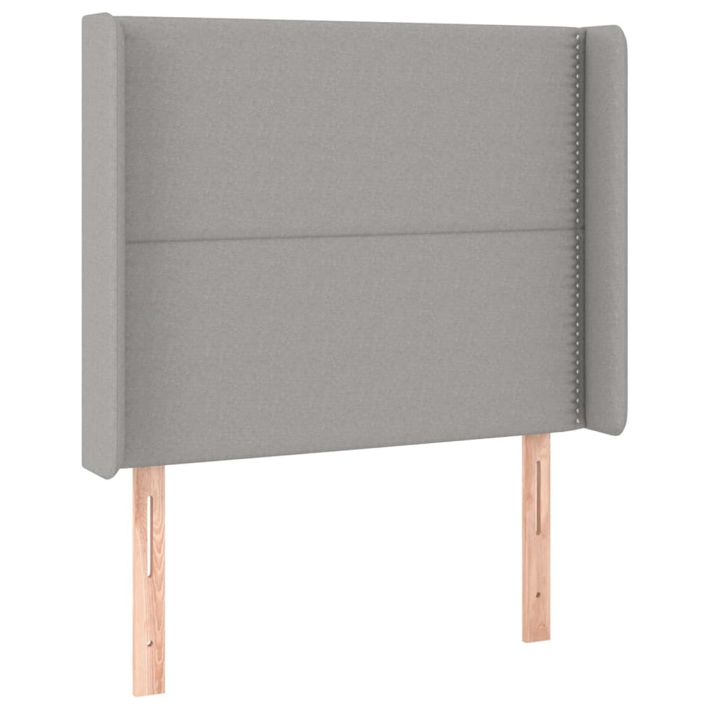 vidaXL Wingback Headboard Light Grey 103x16x118/128 cm Fabric