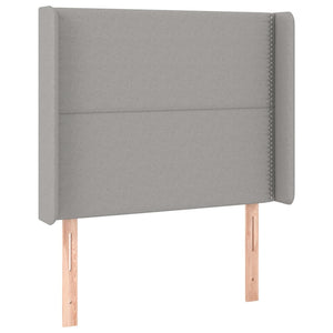 vidaXL Wingback Headboard Light Grey 103x16x118/128 cm Fabric