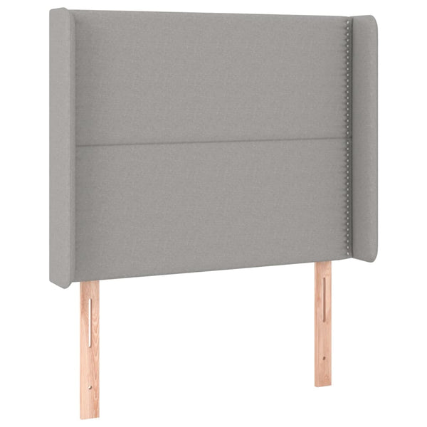 vidaXL Wingback Headboard Light Grey 103x16x118/128 cm Fabric