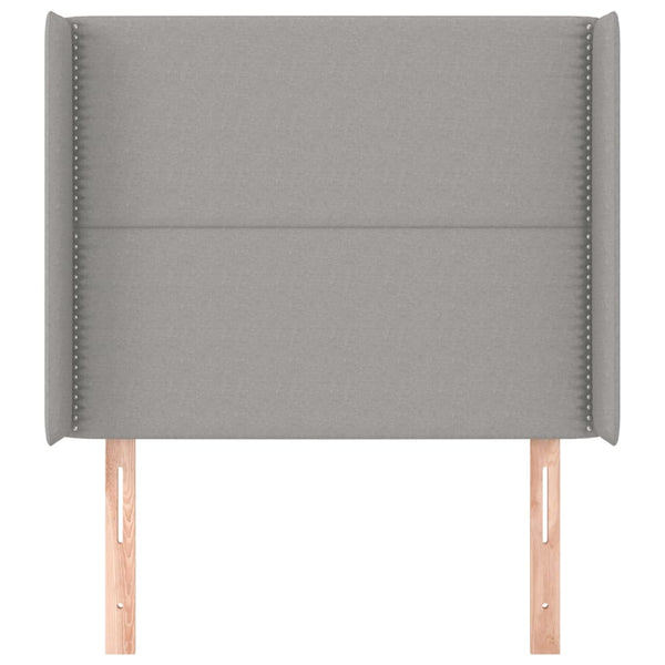vidaXL Wingback Headboard Light Grey 103x16x118/128 cm Fabric