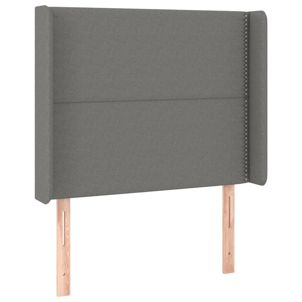 vidaXL Wingback Headboard Dark Grey 103x16x118/128 cm Fabric