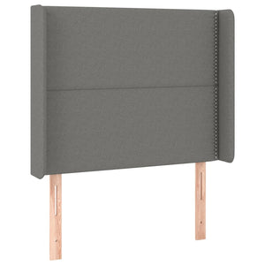 vidaXL Wingback Headboard Dark Grey 103x16x118/128 cm Fabric