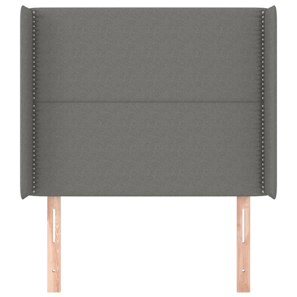 vidaXL Wingback Headboard Dark Grey 103x16x118/128 cm Fabric