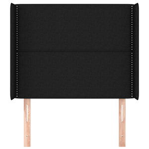 vidaXL Wingback Headboard Black 103x16x118/128 cm Fabric