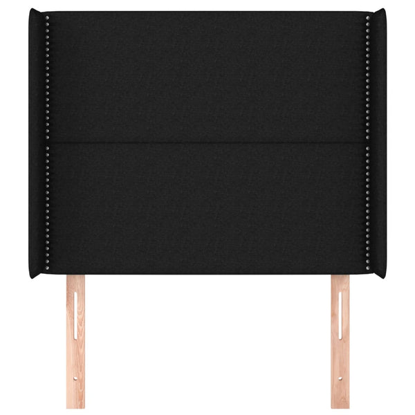 vidaXL Wingback Headboard Black 103x16x118/128 cm Fabric