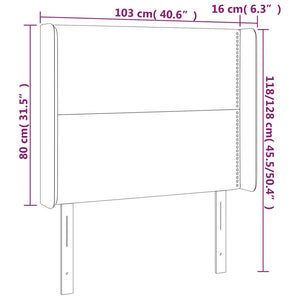 vidaXL Wingback Headboard Black 103x16x118/128 cm Fabric