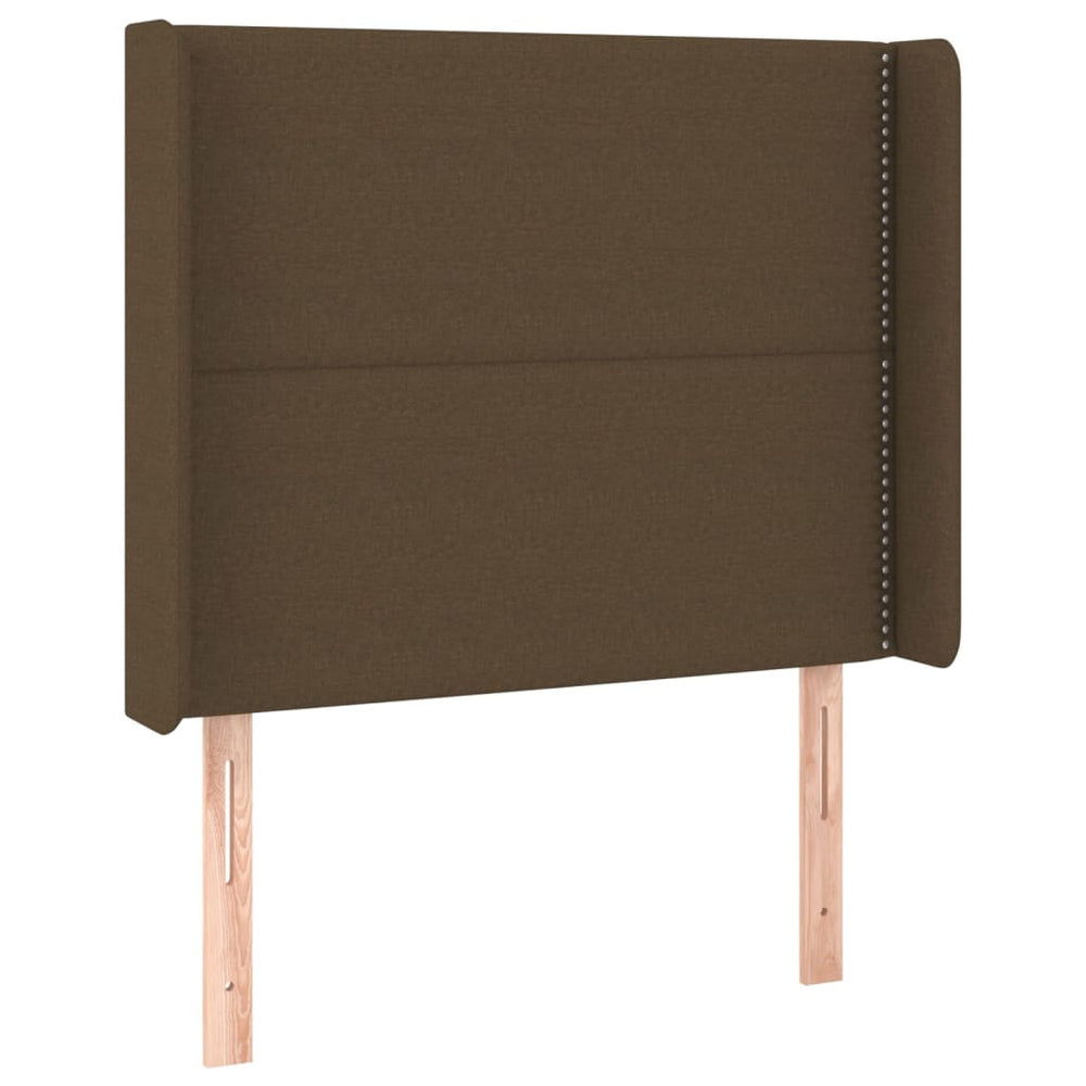 vidaXL Wingback Headboard Dark Brown 103x16x118/128 cm Fabric