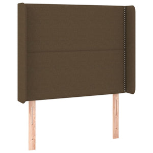 vidaXL Wingback Headboard Dark Brown 103x16x118/128 cm Fabric