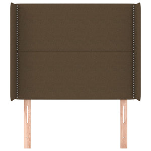 vidaXL Wingback Headboard Dark Brown 103x16x118/128 cm Fabric