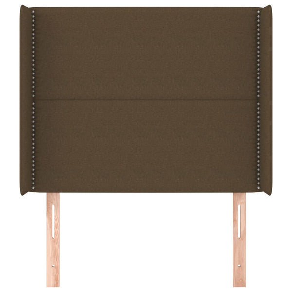 vidaXL Wingback Headboard Dark Brown 103x16x118/128 cm Fabric