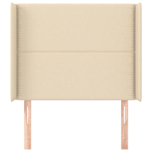 vidaXL Wingback Headboard Cream 103x16x118/128 cm Fabric