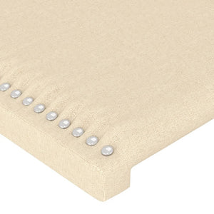 vidaXL Wingback Headboard Cream 103x16x118/128 cm Fabric