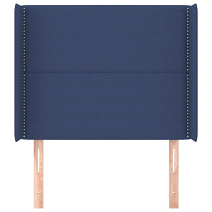 vidaXL Wingback Headboard Blue 103x16x118/128 cm Fabric