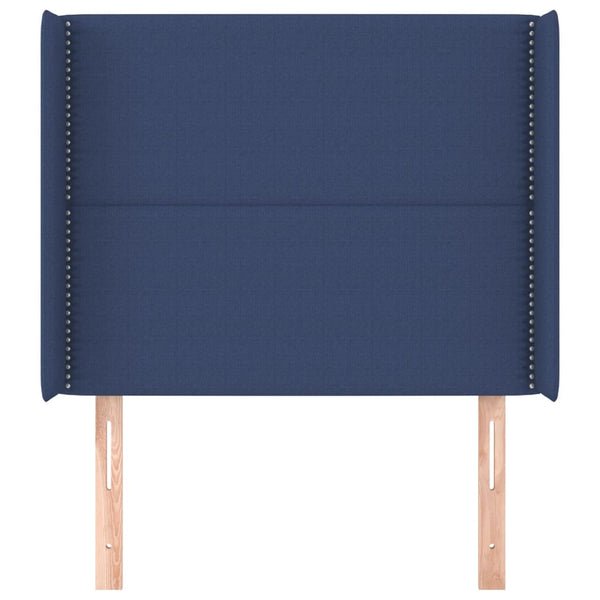 vidaXL Wingback Headboard Blue 103x16x118/128 cm Fabric