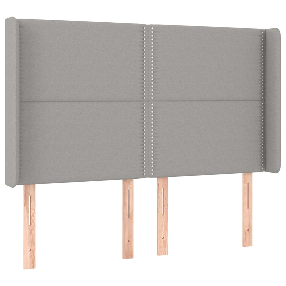 vidaXL Wingback Headboard Light Gray 147x16x118/128 cm Fabric