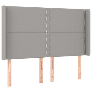 vidaXL Wingback Headboard Light Gray 147x16x118/128 cm Fabric