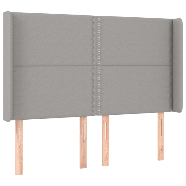 vidaXL Wingback Headboard Light Gray 147x16x118/128 cm Fabric
