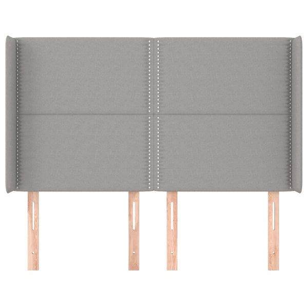 vidaXL Wingback Headboard Light Gray 147x16x118/128 cm Fabric