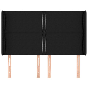 vidaXL Headboard with Wings Black 147x16x118/128 cm Fabric
