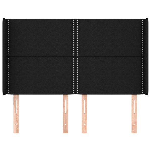 vidaXL Headboard with Wings Black 147x16x118/128 cm Fabric