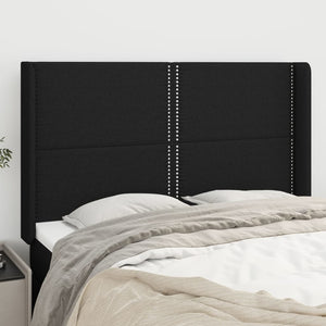 vidaXL Headboard with Wings Black 147x16x118/128 cm Fabric