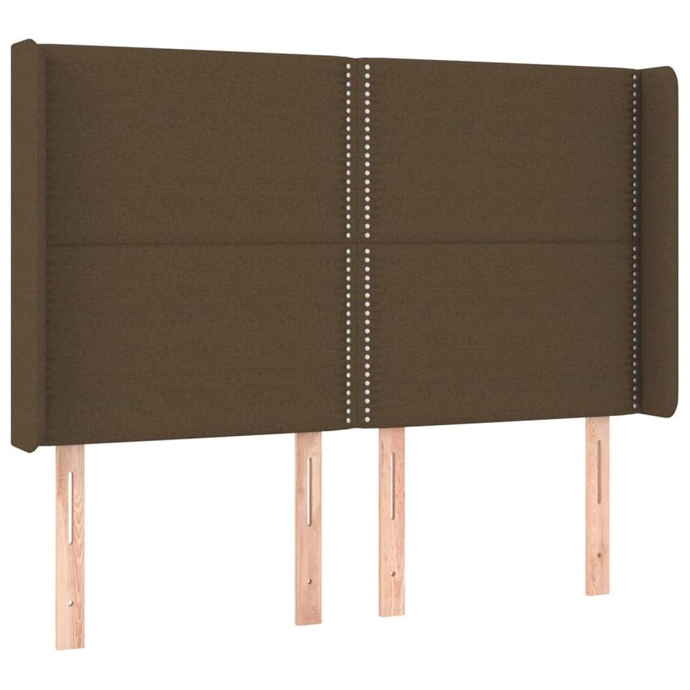 vidaXL Wingback Headboard Dark Brown 147x16x118/128 cm Fabric