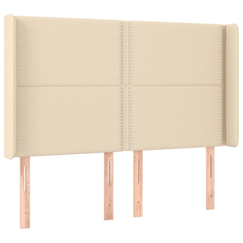 vidaXL Wingback Headboard Cream 147x16x118/128 cm Fabric