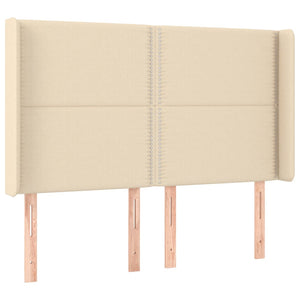 vidaXL Wingback Headboard Cream 147x16x118/128 cm Fabric
