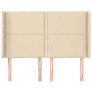vidaXL Wingback Headboard Cream 147x16x118/128 cm Fabric