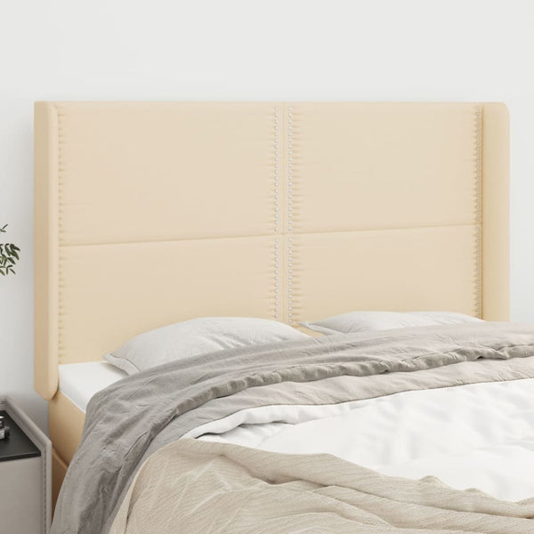 vidaXL Wingback Headboard Cream 147x16x118/128 cm Fabric