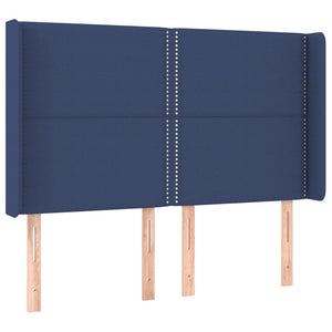 vidaXL Wingback Headboard Blue 147x16x118/128 cm Fabric