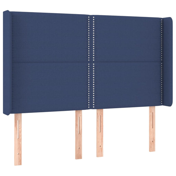 vidaXL Wingback Headboard Blue 147x16x118/128 cm Fabric
