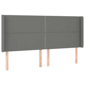vidaXL Wingback Headboard Dark Grey 163x16x118/128 cm Fabric