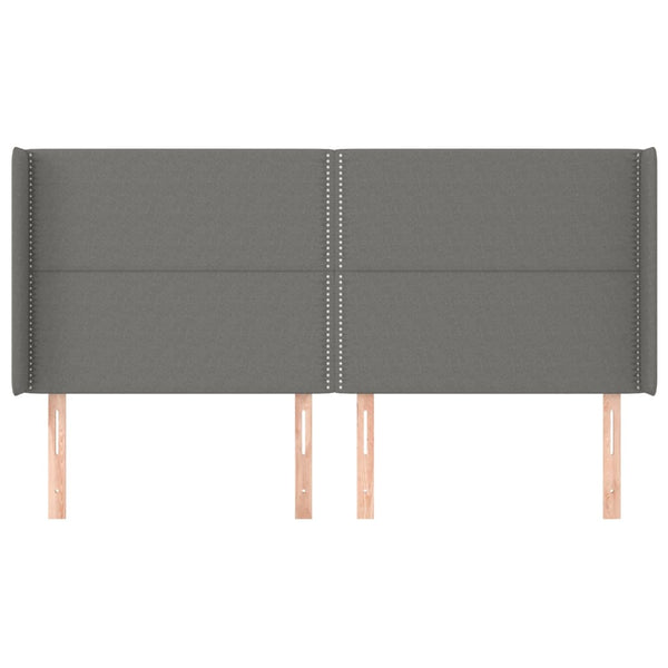 vidaXL Wingback Headboard Dark Grey 163x16x118/128 cm Fabric