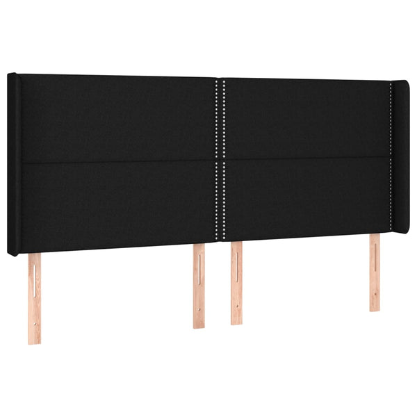 vidaXL Wingback Headboard Black 163x16x118/128 cm Fabric