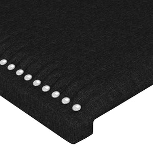 vidaXL Wingback Headboard Black 163x16x118/128 cm Fabric