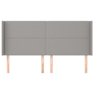 vidaXL Wingback Headboard Light Grey 183x16x118/128 cm Fabric