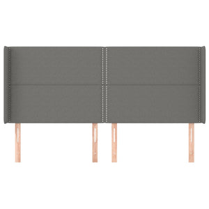 vidaXL Wingback Headboard Dark Grey 183x16x118/128 cm Fabric
