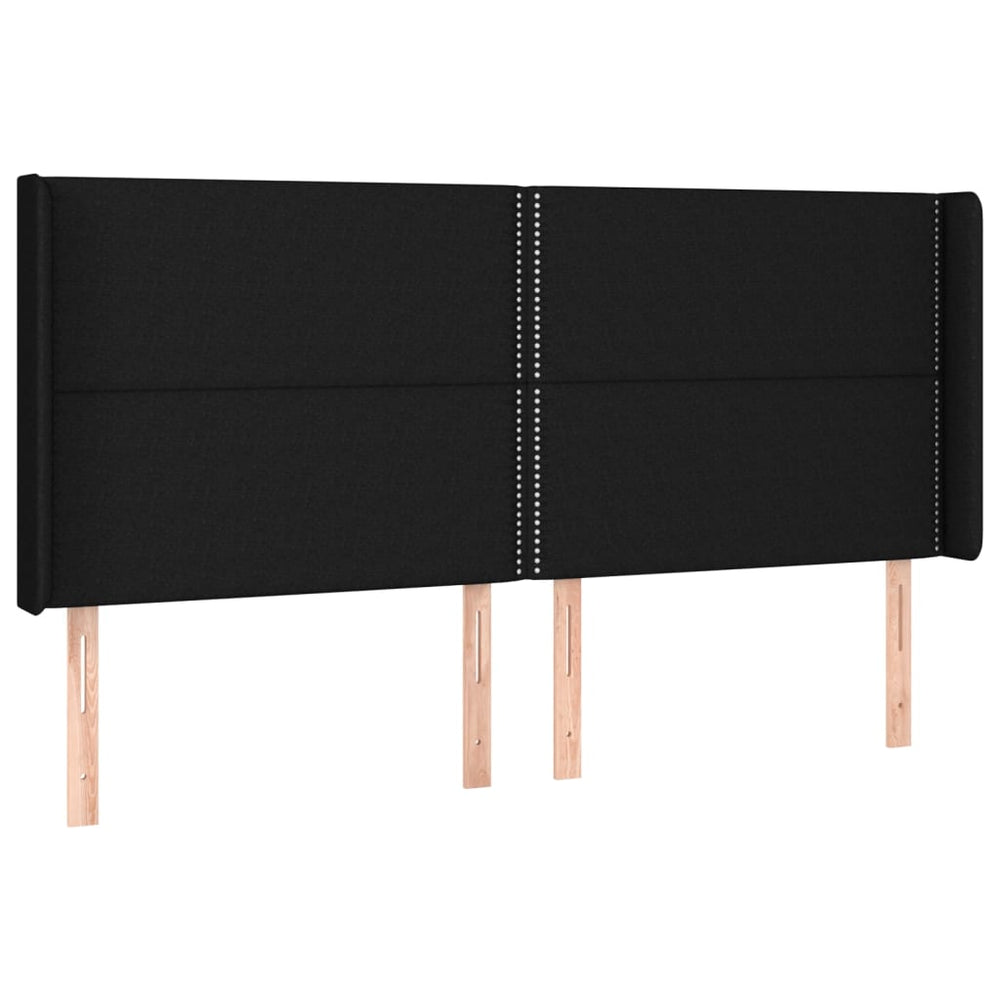 vidaXL Wingback Headboard Black 183x16x118/128 cm Fabric