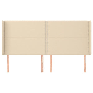 vidaXL Wingback Headboard Cream 183x16x118/128 cm Fabric