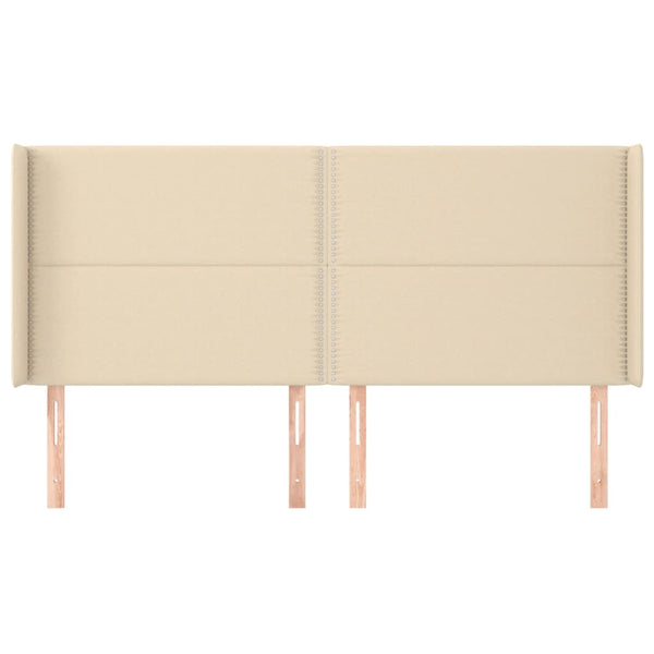 vidaXL Wingback Headboard Cream 183x16x118/128 cm Fabric