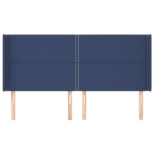 vidaXL Wingback Headboard Blue 183x16x118/128 cm Fabric
