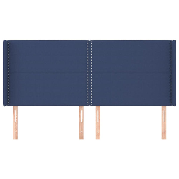 vidaXL Wingback Headboard Blue 183x16x118/128 cm Fabric