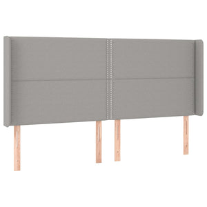 vidaXL Wingback Headboard Light Gray 203x16x118/128 cm Fabric
