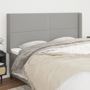 vidaXL Wingback Headboard Light Gray 203x16x118/128 cm Fabric