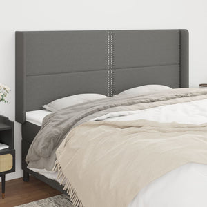 vidaXL Wingback Headboard Dark Gray 203x16x118/128 cm Fabric
