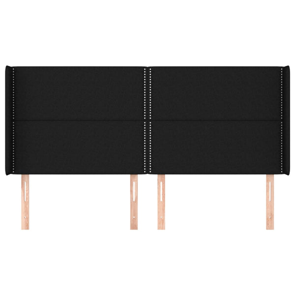 vidaXL Wingback Headboard Black 203x16x118/128 cm Fabric