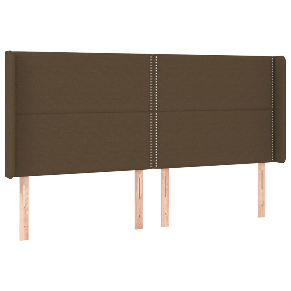 vidaXL Wingback Headboard Dark Brown 203x16x118/128 cm Fabric