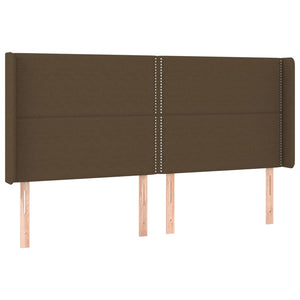 vidaXL Wingback Headboard Dark Brown 203x16x118/128 cm Fabric